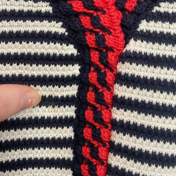 Tory Burch Black White Striped Knit Sweater Blouse Size M - Picture 3 of 7